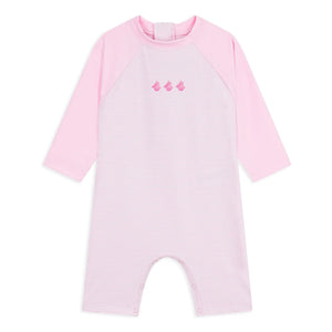 Petit Bateau - Striped UV Protective Swimsuit | Pink