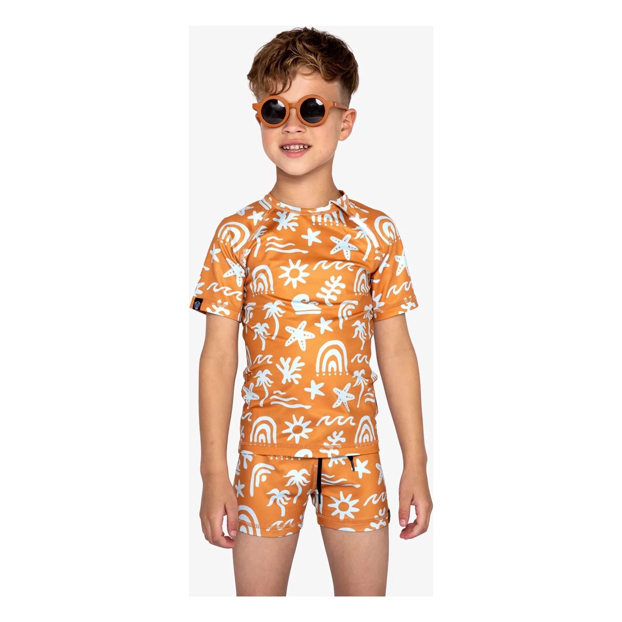 Beach & Bandits - Tropical Breeze UV Protective T-Shirt | Recycled Fibers | Orange