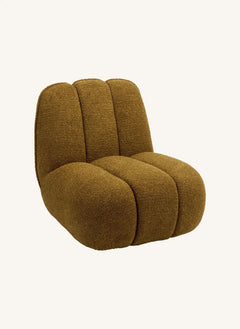 Madam Stoltz - Bouclé Fabric Armchair | Brown
