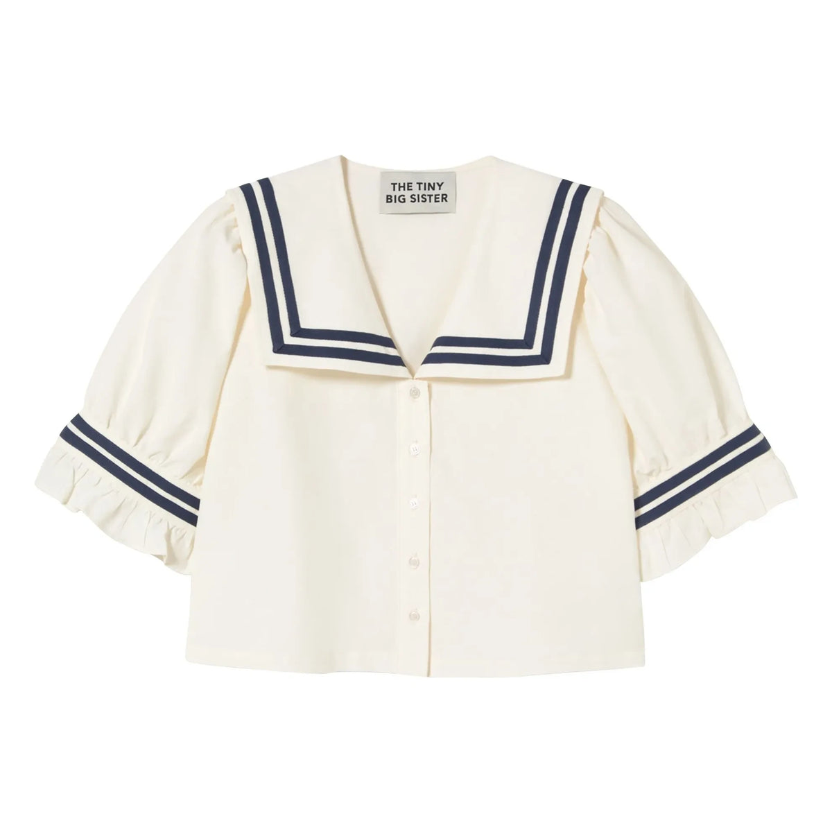The Tiny Big Sister - Linen and Cotton Ruffled Blouse | Off White