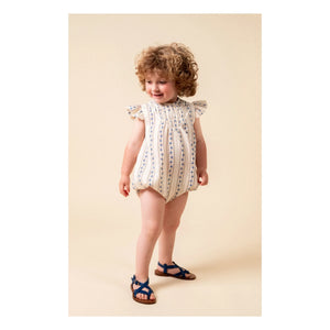 birinit - Ruffled jumpsuit Sariñena Flowers Organic Cotton | Ivory