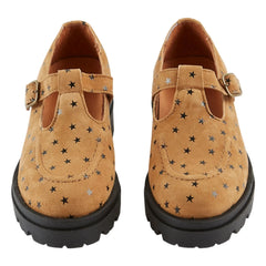 Emile et Ida - Leather Moccasins with Stars | Camel