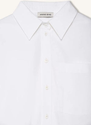 Anine Bing - Scott Cotton Crop Shirt | White