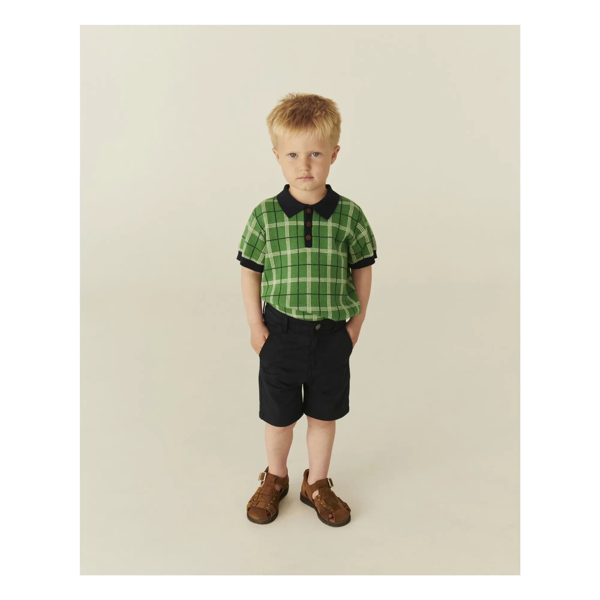Copenhagen Colors - Organic Cotton Knit Polo Shirt | Meadow Green