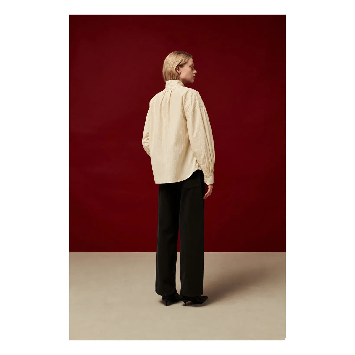 BELLEPIECE - Tom Cotton Poplin Blouse | Latte