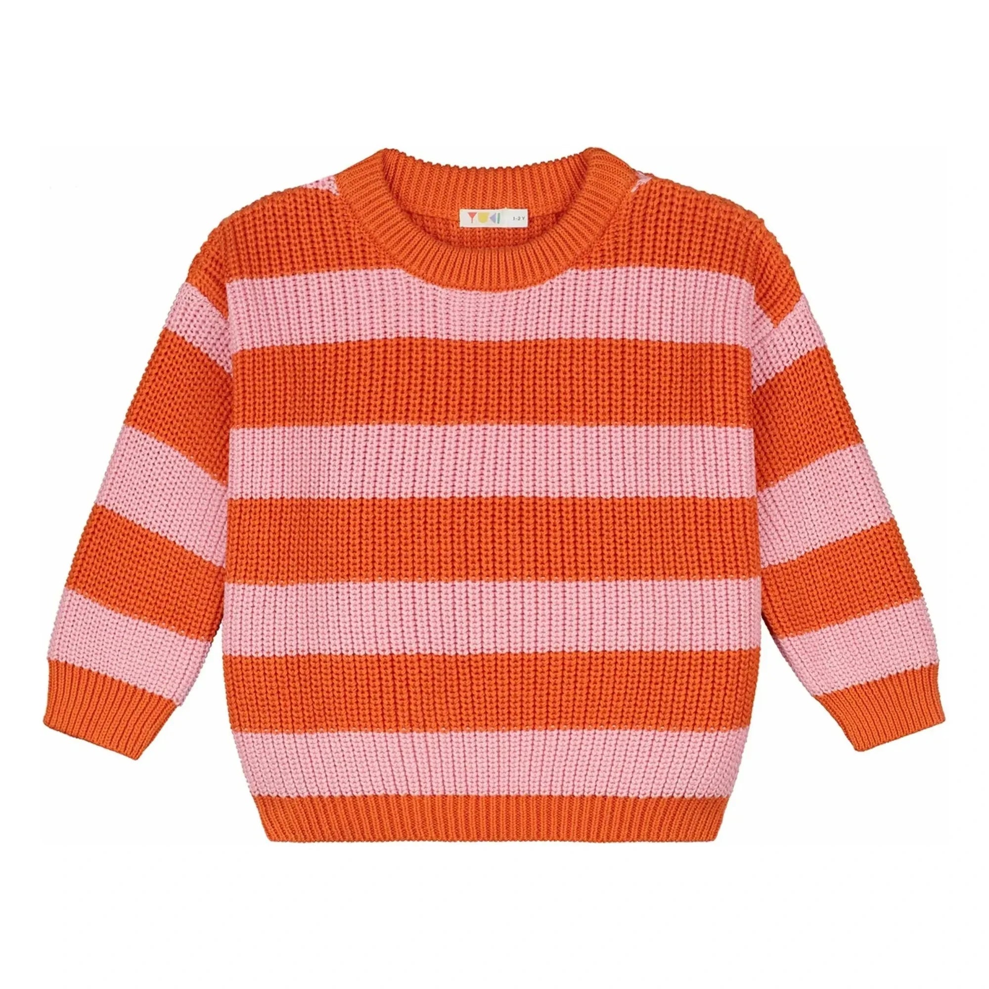 Yuki - Striped Organic Cotton Sweater | Orange
