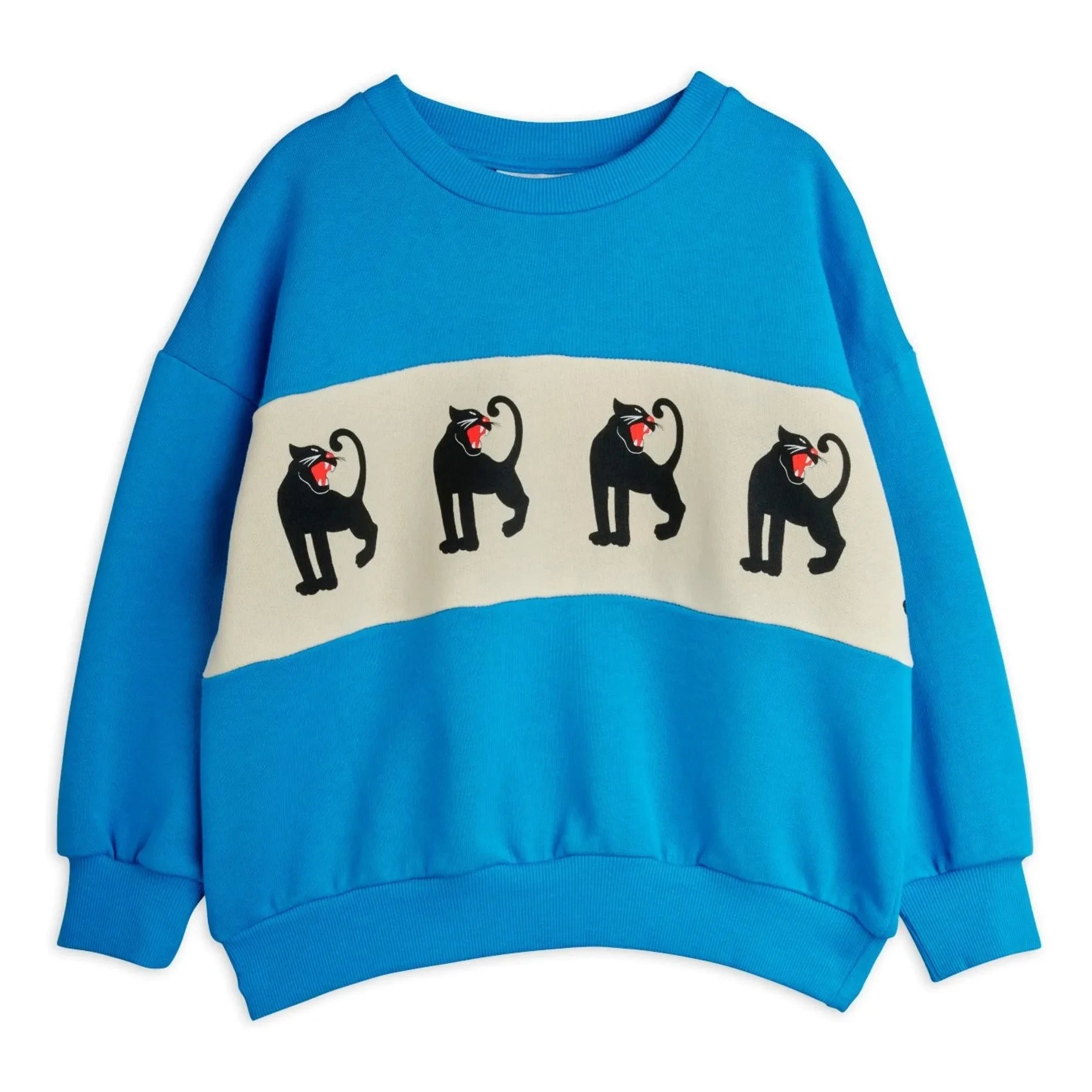 Mini Rodini - Panther Organic Cotton Sweatshirt | Azure Blue