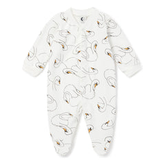 Sleepy Doe - Swan-Footed Organic Cotton Pajamas | White