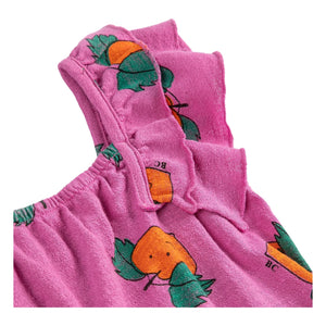 Bobo Choses - Orange Ruffled Dress Made of Organic Cotton | Purple