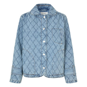 Lollys Laundry - Viola Quilted Cotton Jacket | Denim Blue