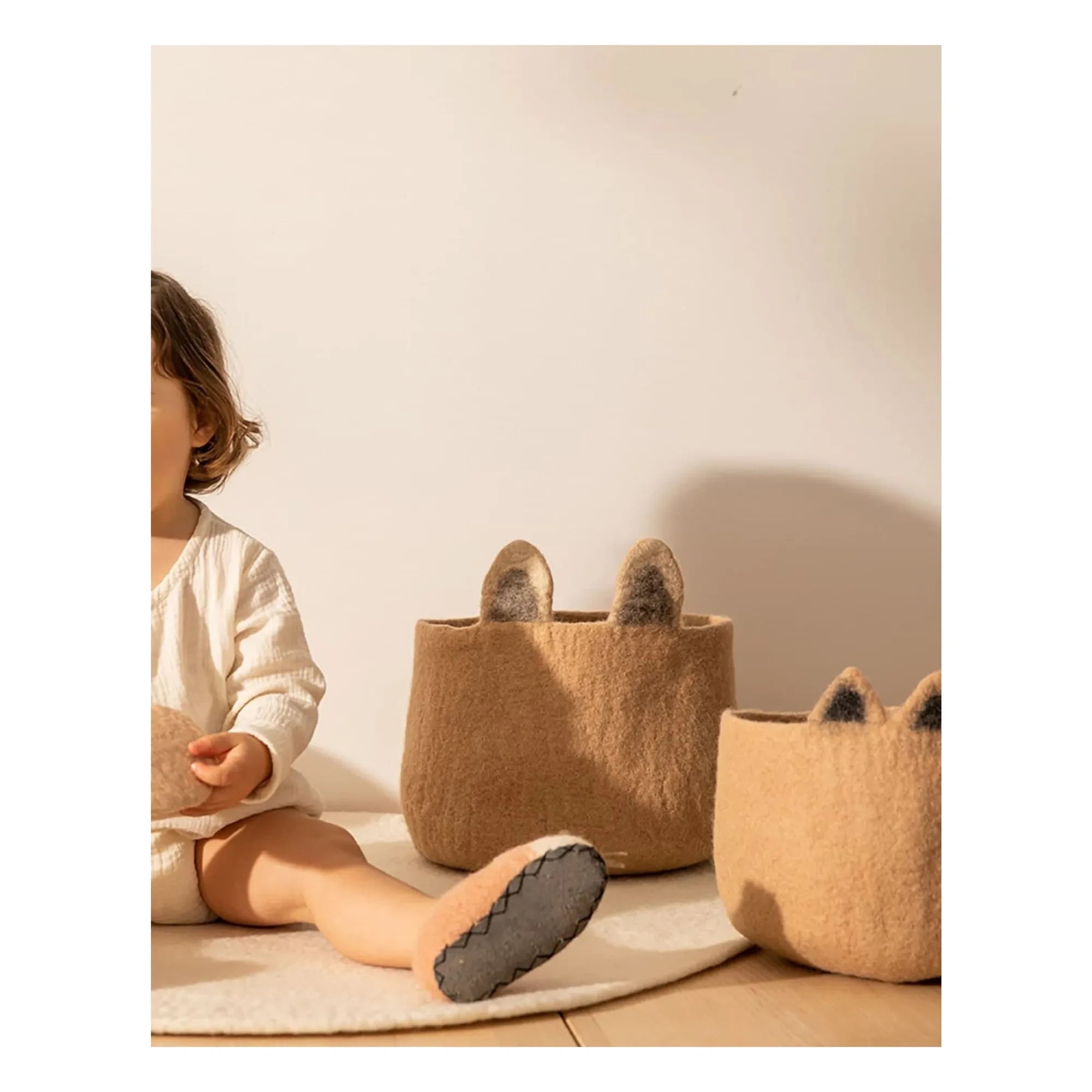 Muskhane - Fox Felt Storage Basket | Beige