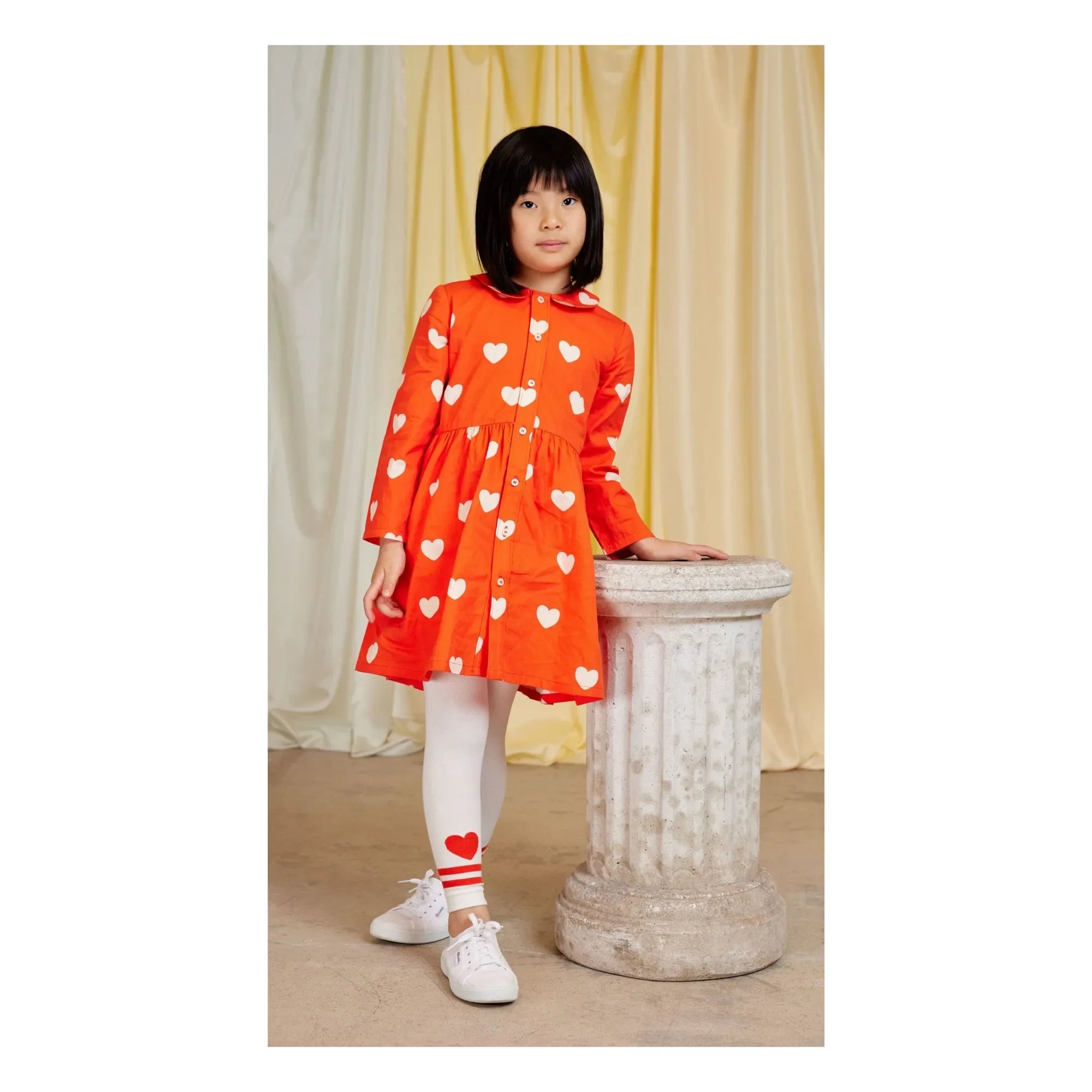 Mini Rodini - Organic Cotton Heart Dress | Red