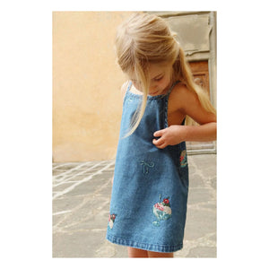 Konges Sløjd - Sequin Puffed Denim Dress Magot Glaces Organic Cotton | Blue