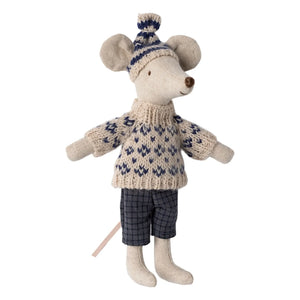 Maileg - Papa Mouse and Skis | Navy Blue