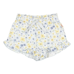 Owl - Seersucker Floral Baby Shorts | Light Blue