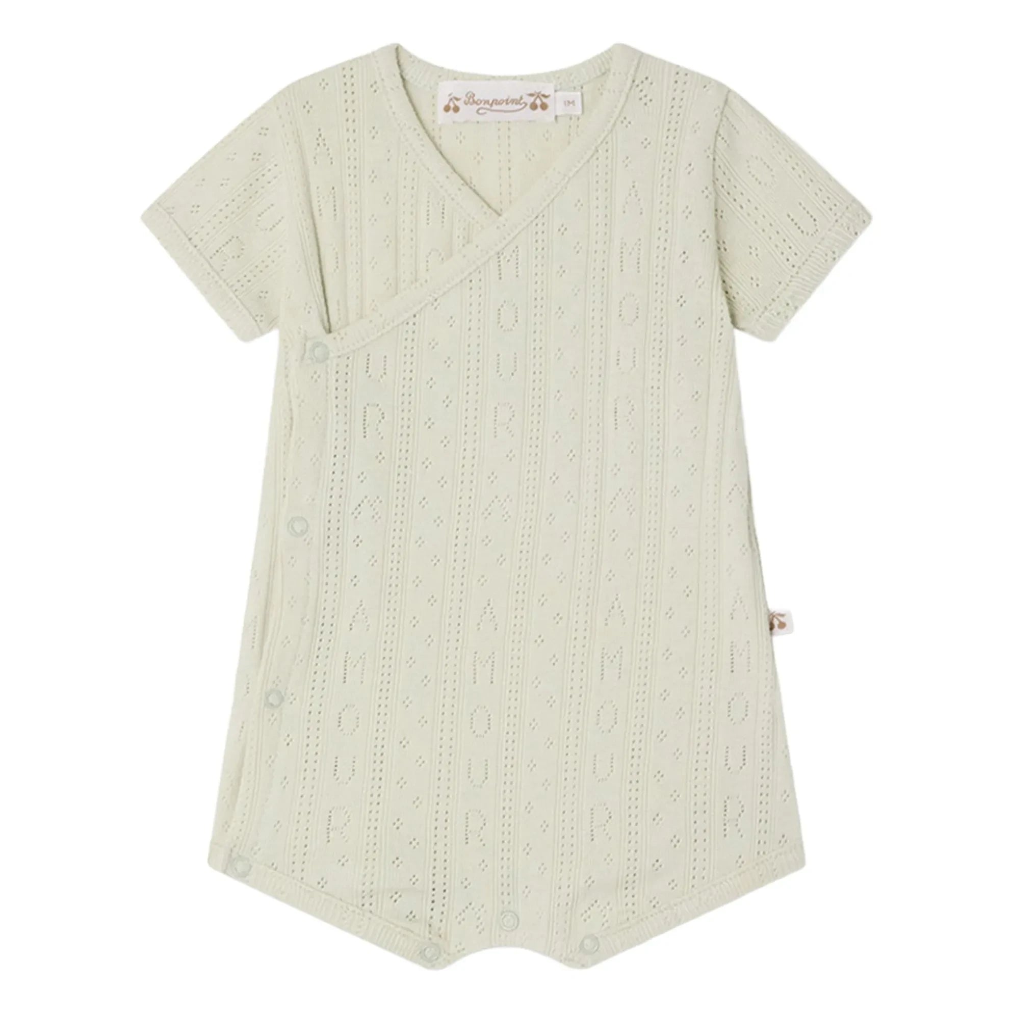 Bonpoint - Pointelle Landon Organic Cotton Romper | Celadon