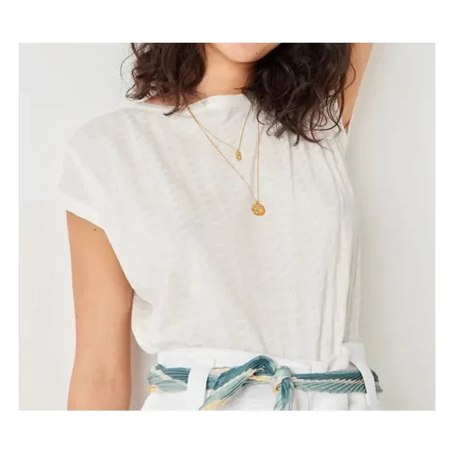 Sessùn - Sixto Jacquard T-Shirt | Ecru
