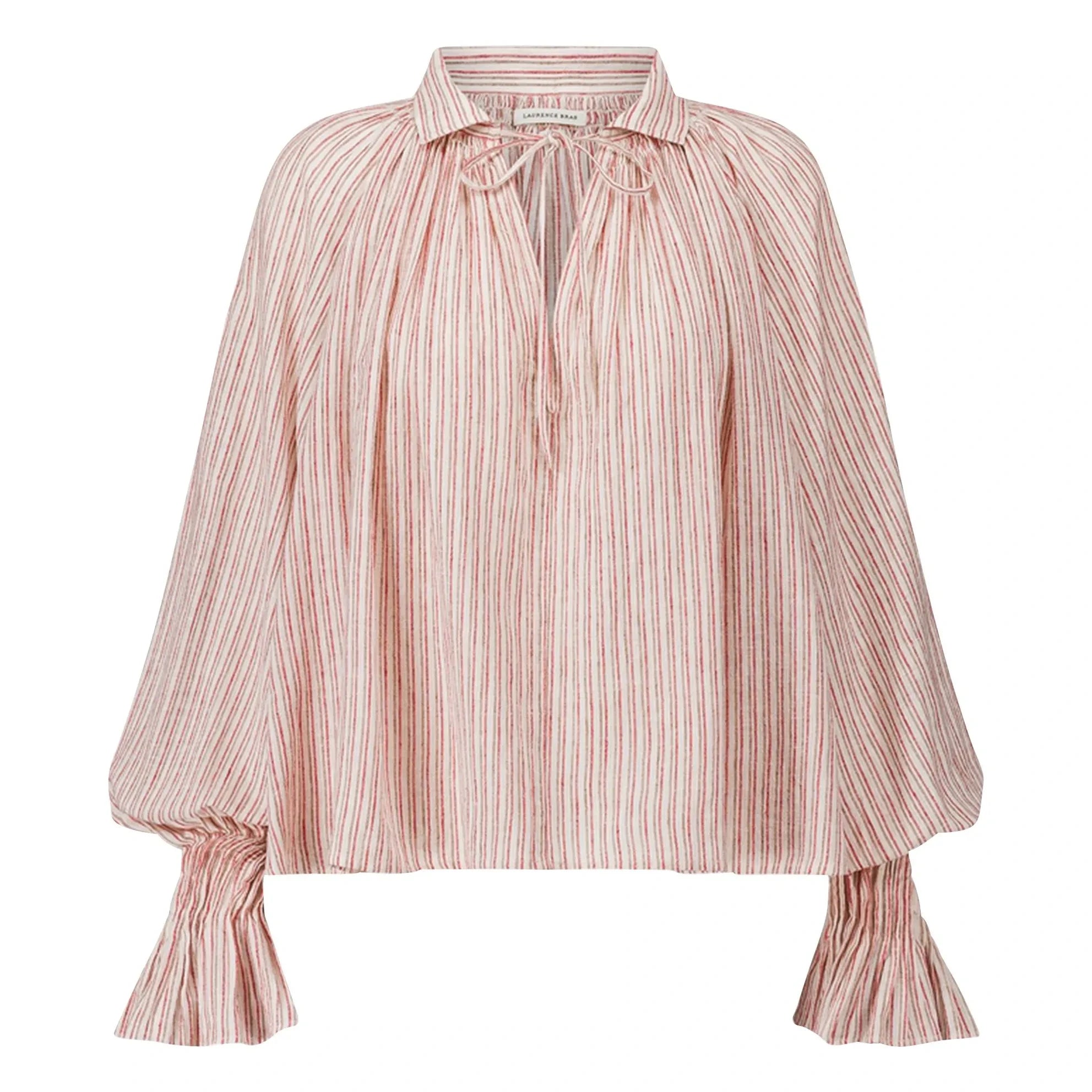 Laurence Bras - Wheela Striped Cotton Blouse | Beige