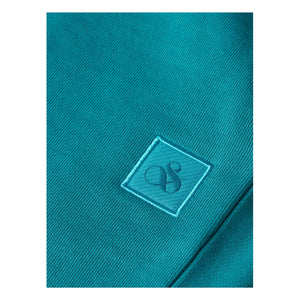 Scotch & Soda - Organic Cotton Logo Badge Jogger Shorts | Lagoon Blue