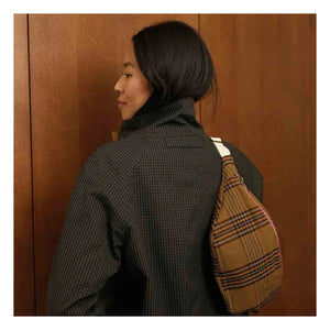 Rose in April - Brown tartan fanny pack