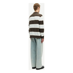 Samsoe Samsoe - Sanino Long Sleeve Striped Polo T-Shirt | Khaki