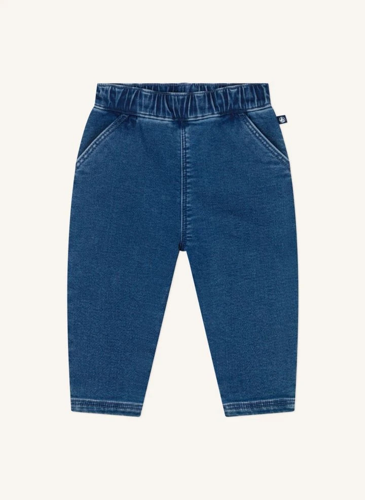 Petit Bateau - Denim Blue Lap Fleece Harem Pants