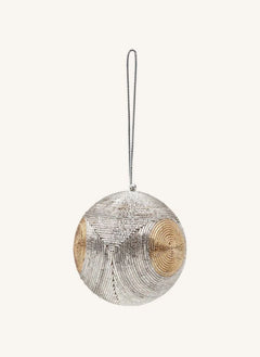 Anna + Nina - Sparkling "Merry" Polka Dot Christmas Bauble | Silver