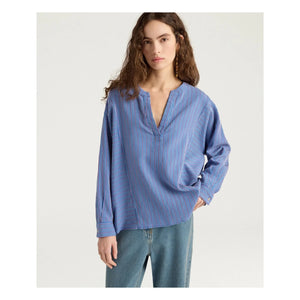 Momoni - Spiked Striped Blouse | Blue