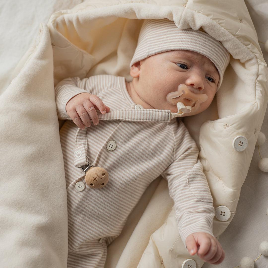 1+ In The Family Philipe Jumpsuit w/feet - Beige-Bodysuits-Beige-3m | Natural Baby Shower