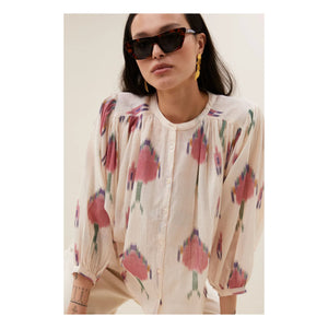 By Bar - Becky Ikat Organic Pamuklu Bluz | Beyaz