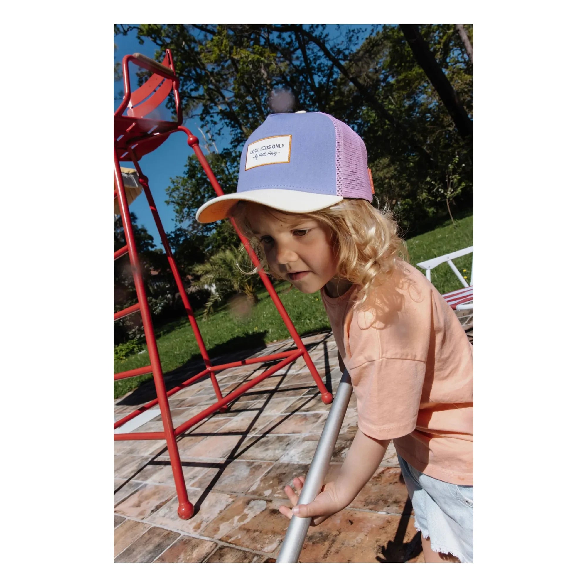 Hello Hossy - Trucker Mini Organic Cotton Brimmed Visor Hat | Purple