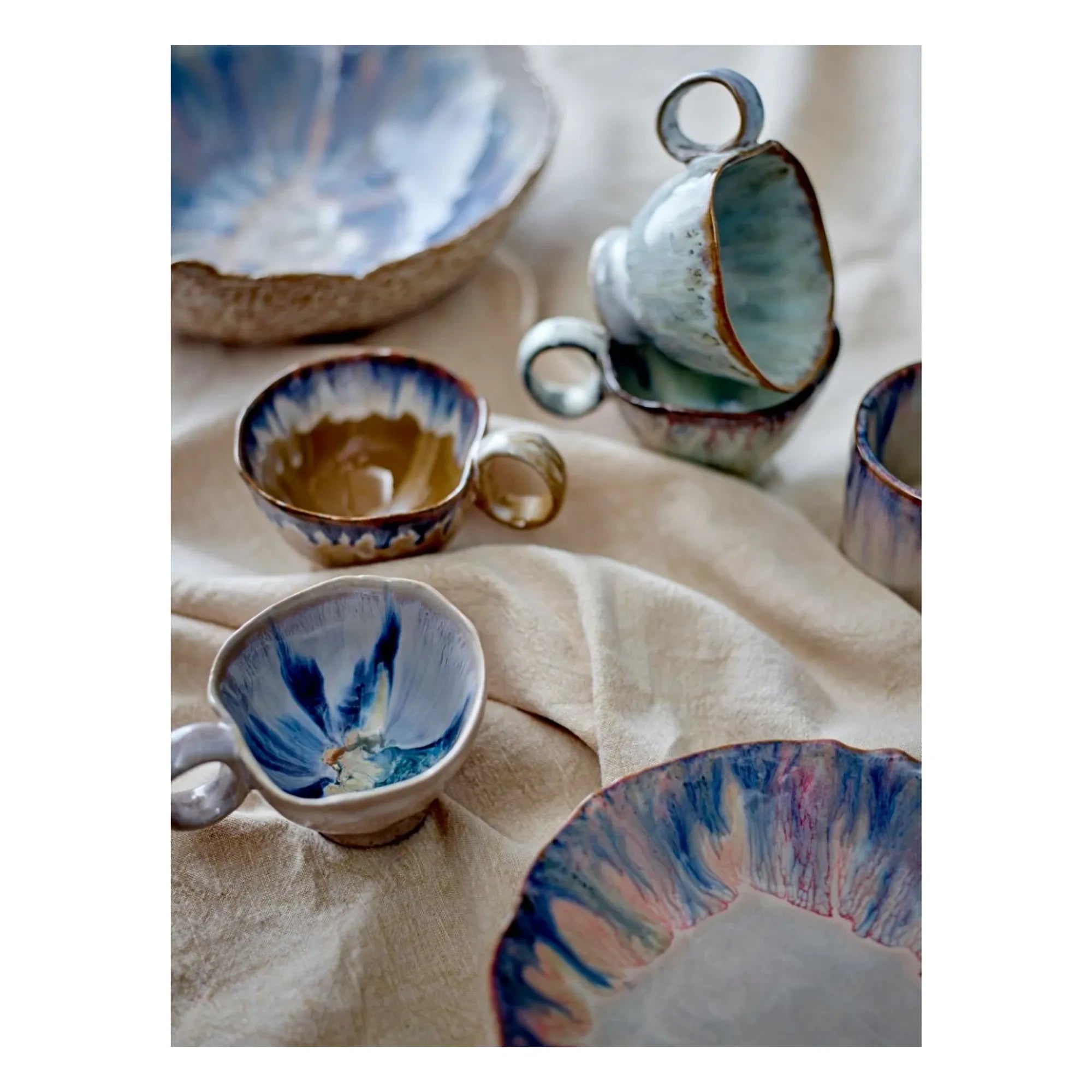 Bloomingville - Amalia stoneware plate | Blue