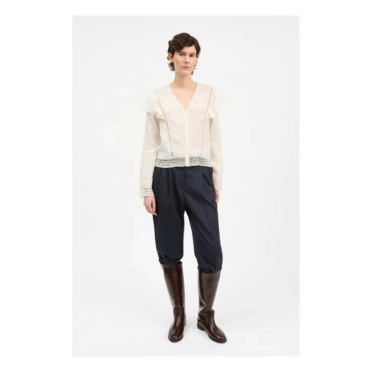 Skall Studio - Velina Linen Blouse | White