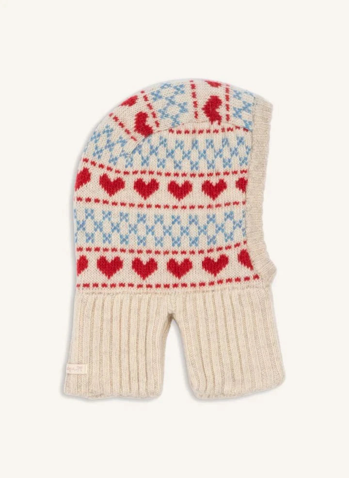 Konges Sløjd - Belou Hearts Wool Balaclava | Ecru