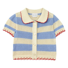 Mipounet - Striped Vita Crochet Cardigan | Blue