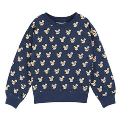 Emile et Ida - Squirrels Organic Cotton Sweatshirt | Night Blue