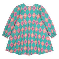 Jelly Mallow - Diamond Pattern Dress | Turquoise