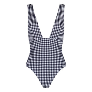 Anja Paris - Le Plongeant Vichy One-Piece Swimsuit | Navy