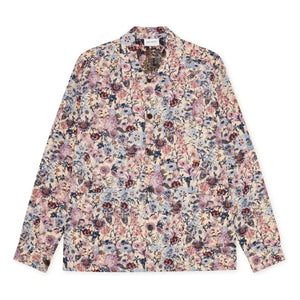 Les Deux - Hugh Jacquard Cotton Floral Overshirt | Rose Ivory