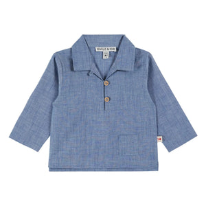 Emile et Ida - Plain Chambray Shirt | Blue