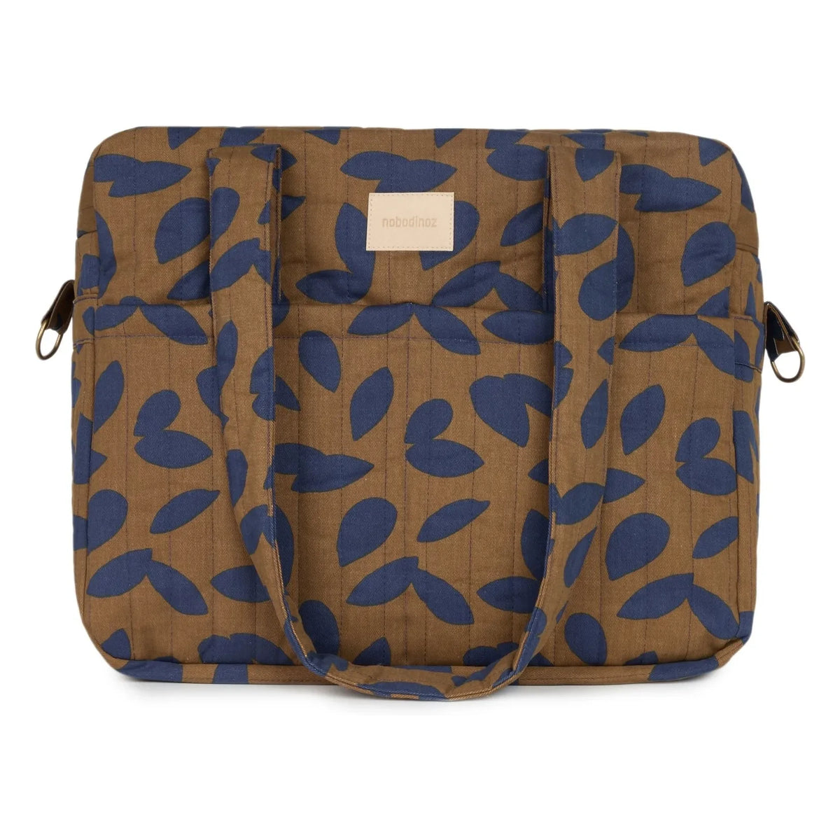 Nobodinoz - Hyde Park Blue Leaves Waterproof Baby Bag | Blue