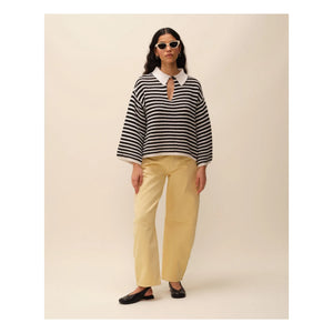 Nitah - George Striped Sweater | Black