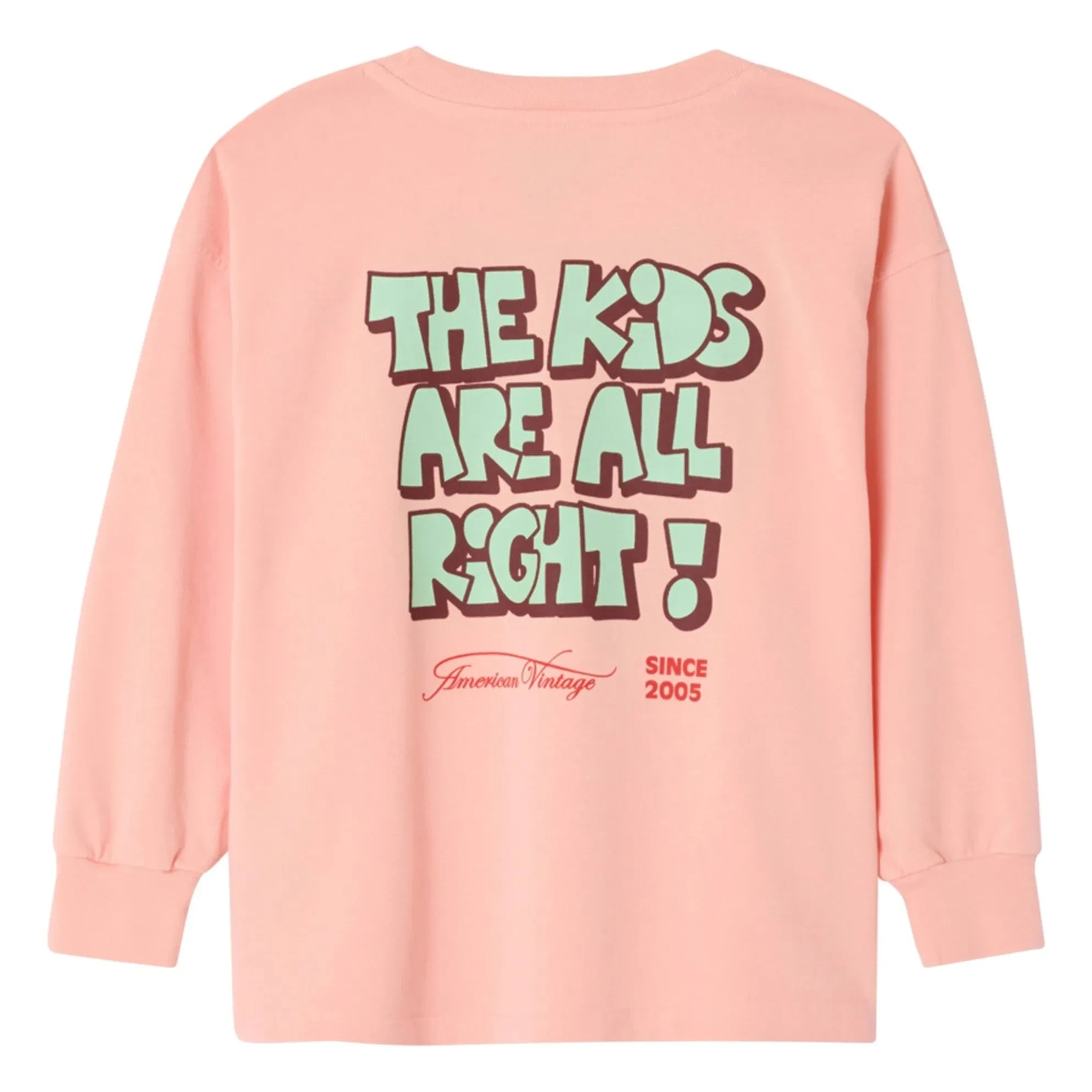 American Vintage - Fizvallay Long Sleeve T-Shirt The Kids Are All Right | Pale Pink