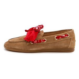 Toral - Nahua Bandana Suede Boat Shoes | Soil brown