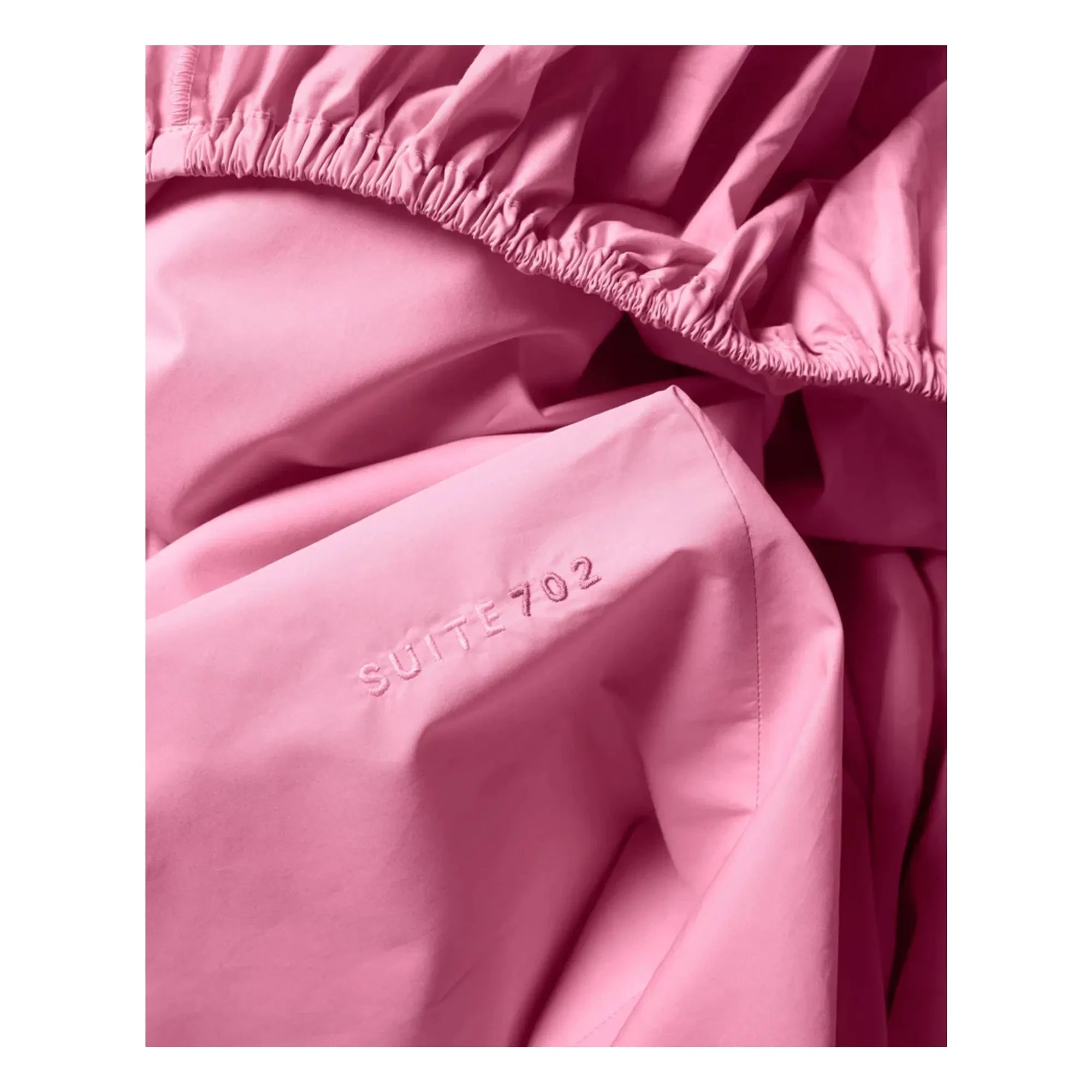 Suite 702 - Organic Percale Elastic Fitted Sheet - Pink Candy | Pink