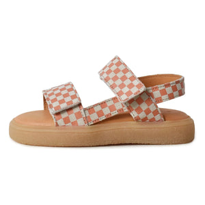 du Loua - Du Malu checkered sandals | Coral