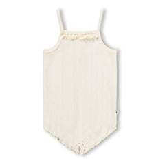 Molo - Organic Cotton Florie Heart Pattern Romper | Ivory