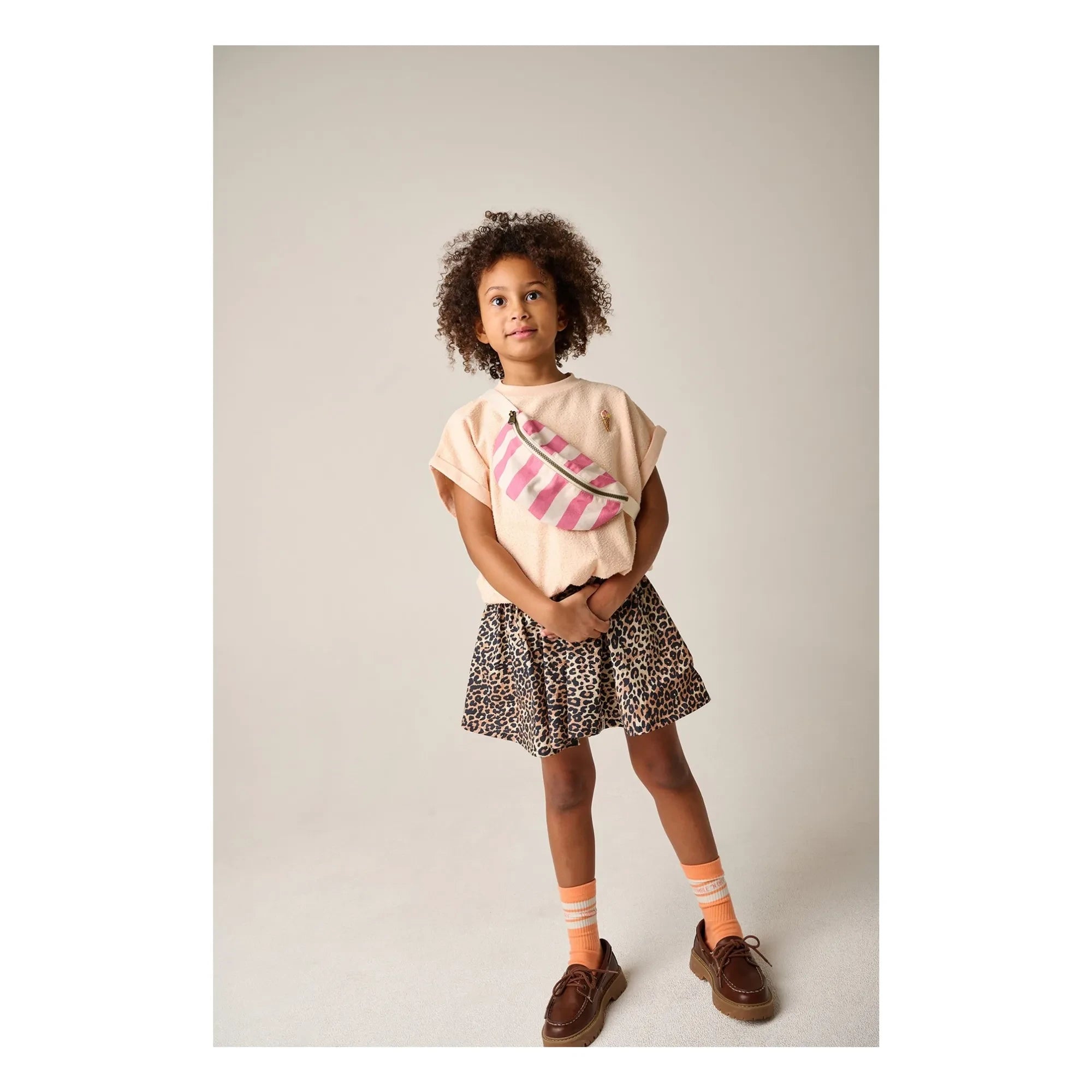 Tumble N'Dry - Short Bouquet Organic Cotton T-Shirt | Peach