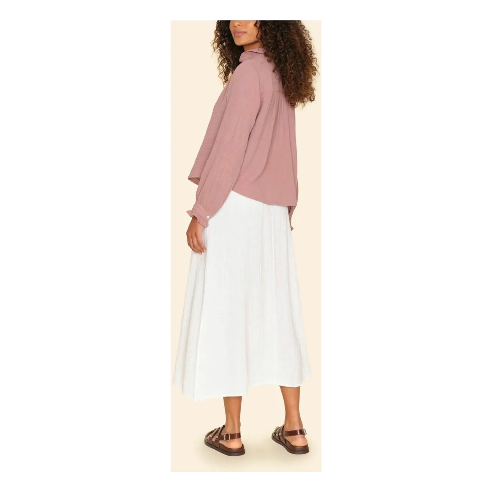 Xirena - Avryll Cotton Gingham Skirt | White