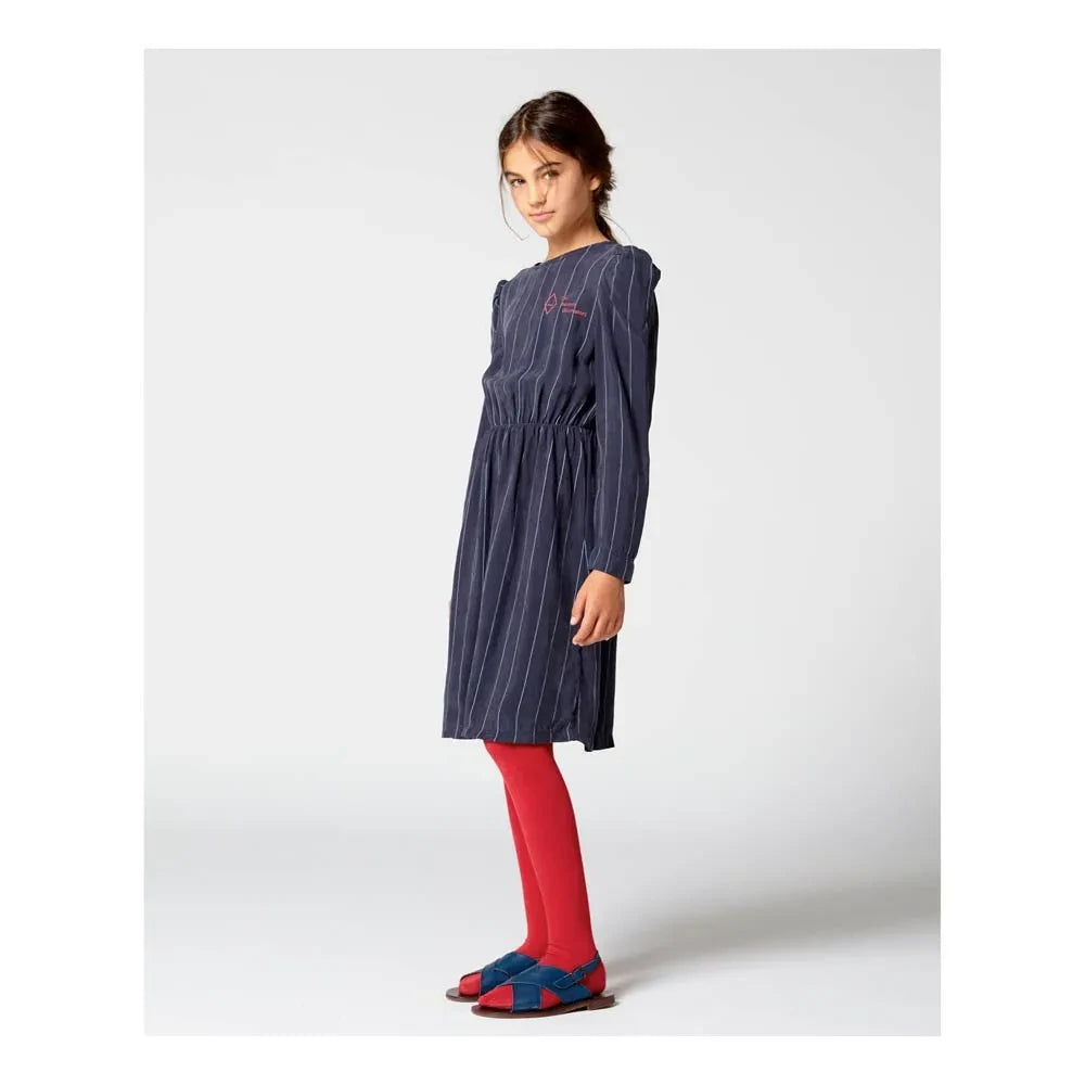 The Animals Observatory - Striped Cupro Dolphin Dress | Navy